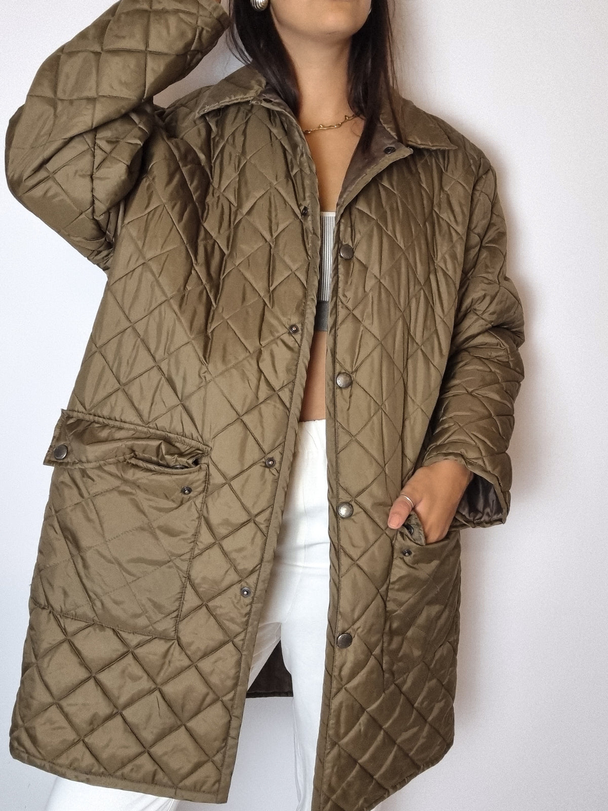 Brown quilted jacket M/L 