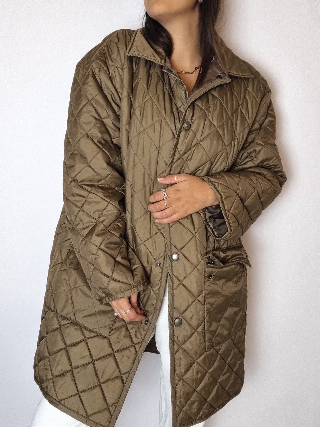Brown quilted jacket M/L 