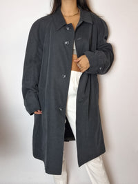 Vintage-Leder-Trenchcoat M 