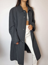 Vintage-Leder-Trenchcoat M 