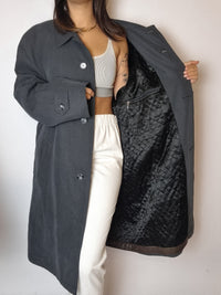 Vintage-Leder-Trenchcoat M 