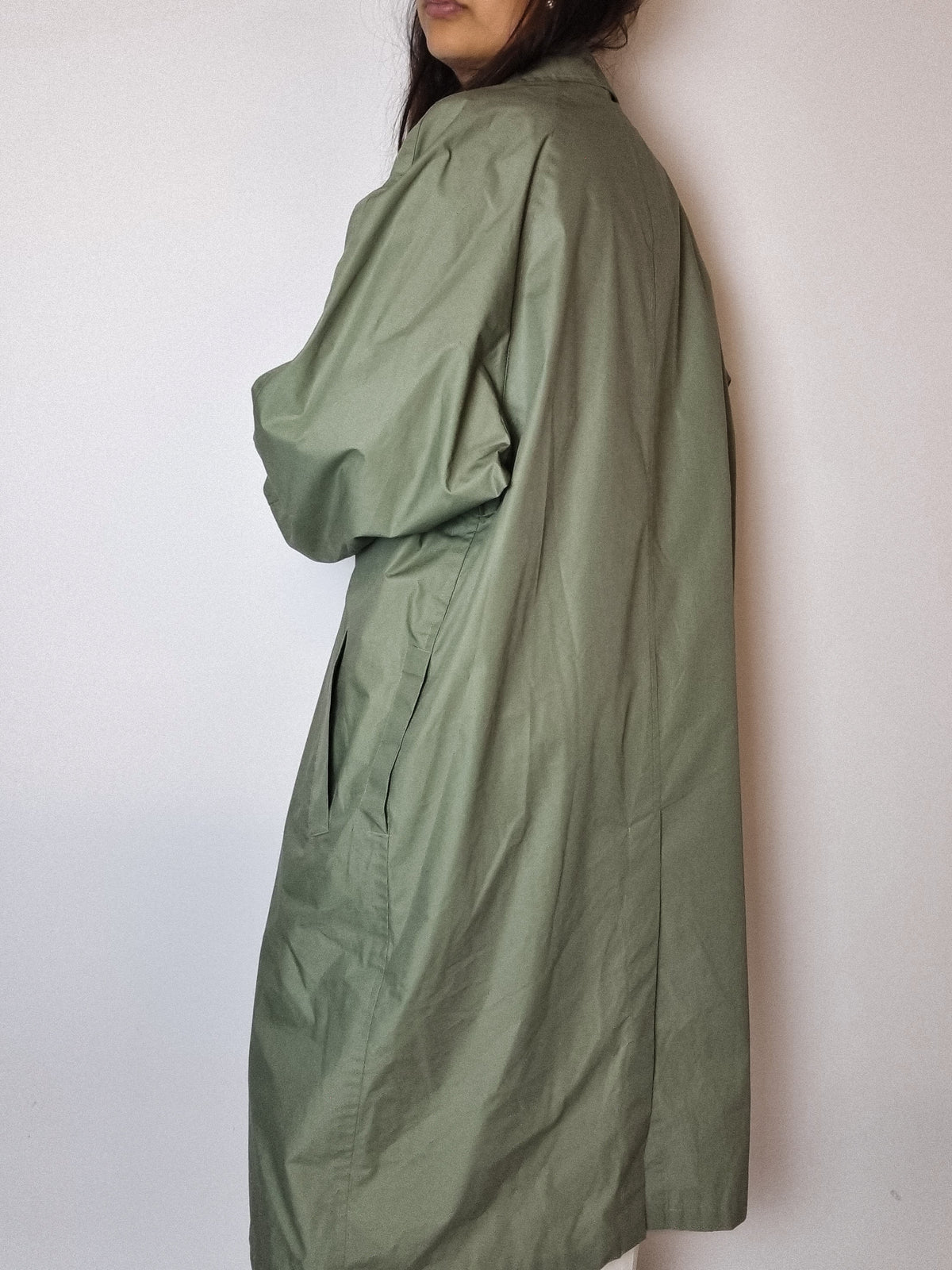 Trenchcoat vert/gris vintage M/L