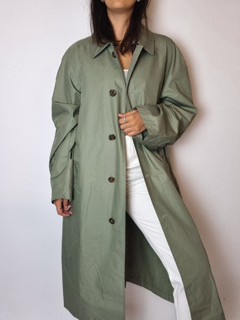 Trenchcoat vert/gris vintage M/L