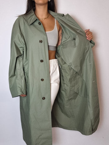 Trenchcoat vert/gris vintage M/L