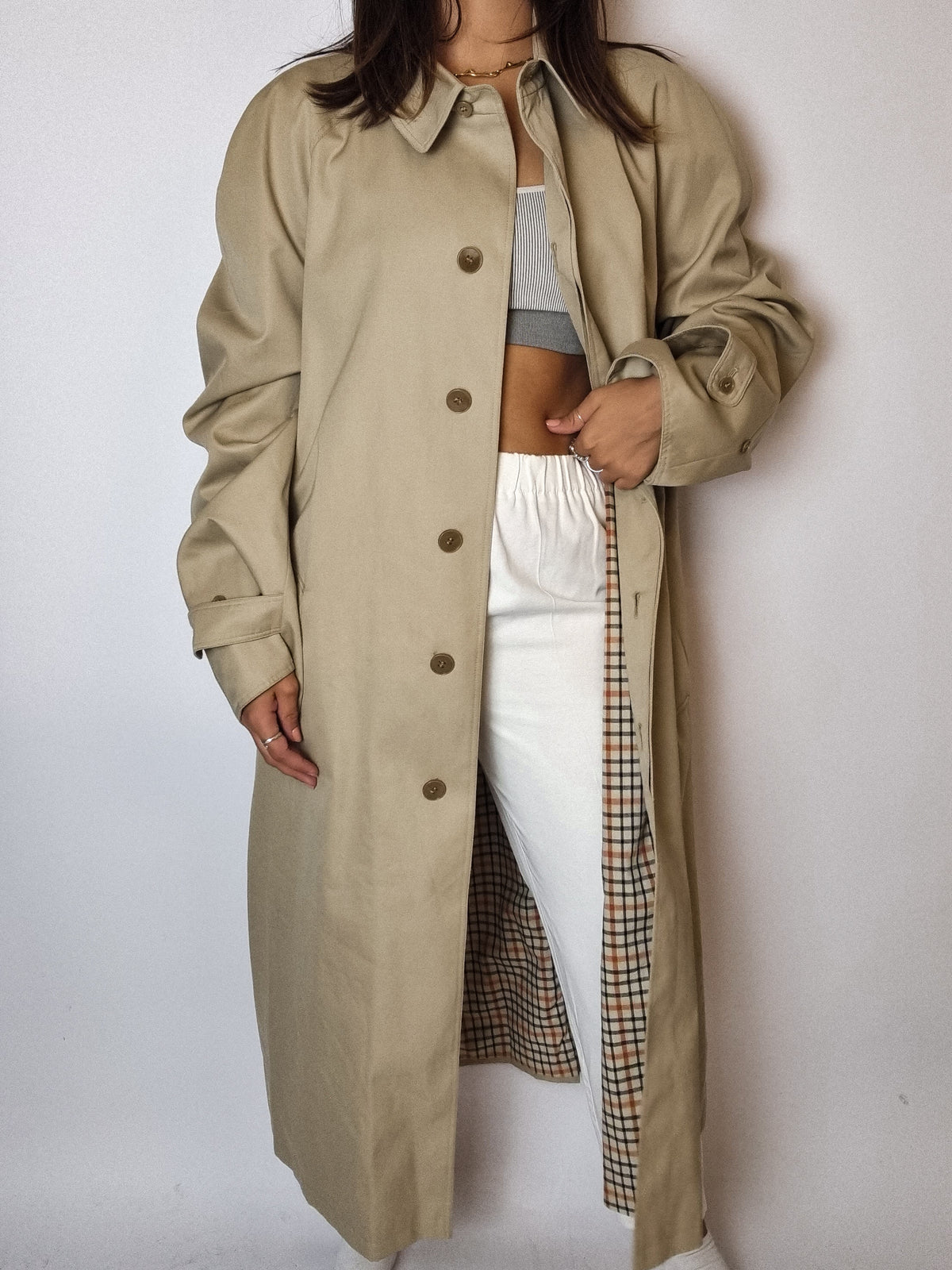 Vintage beige trenchcoat M/L 