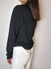 Polo Lacoste noir manches longues S