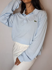 Lacoste light blue long sleeve polo shirt M/L