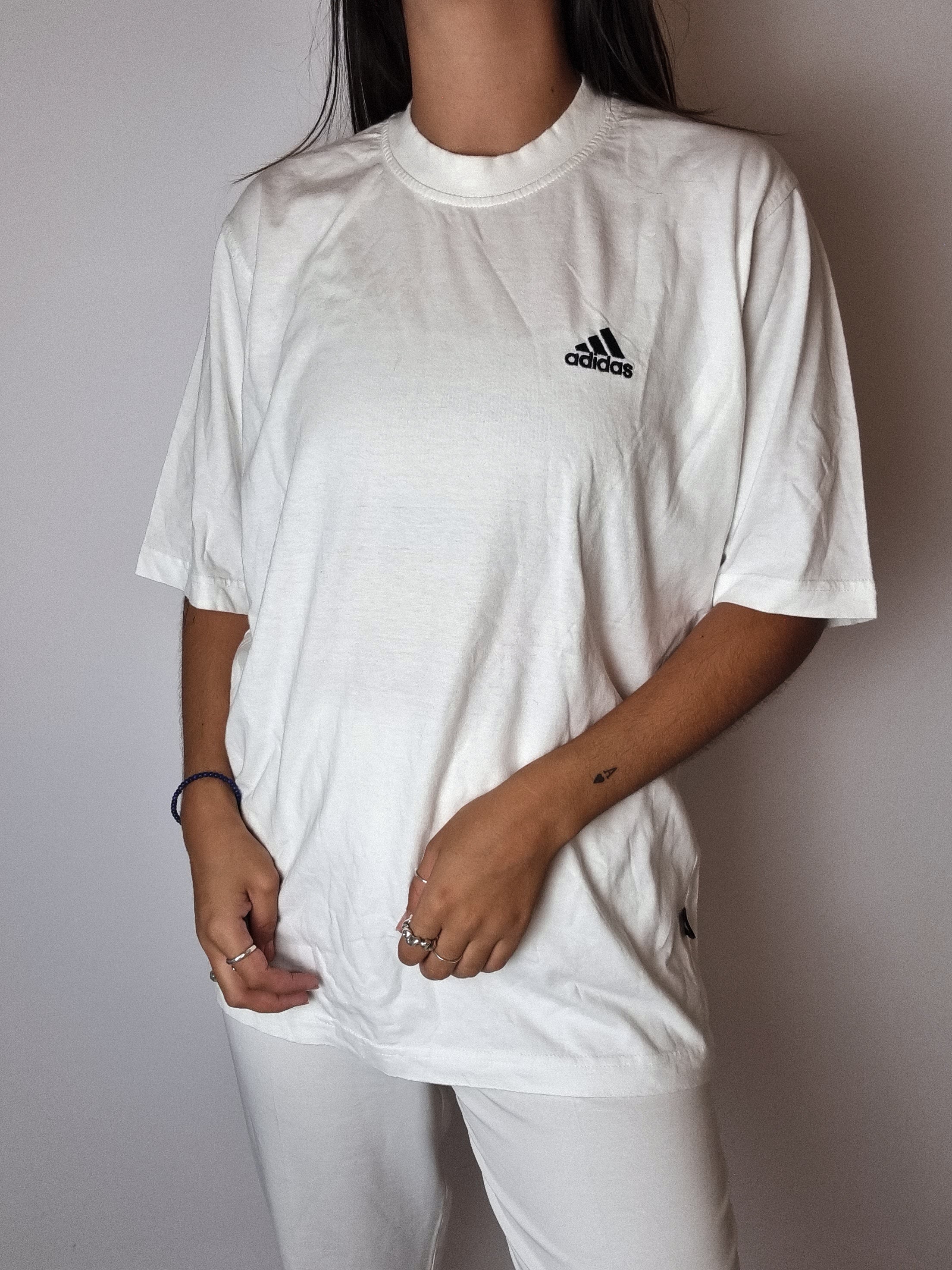Weißes Adidas Vintage T-Shirt S/M 