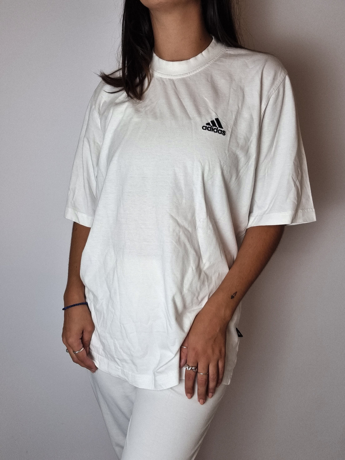 Weißes Adidas Vintage T-Shirt S/M 