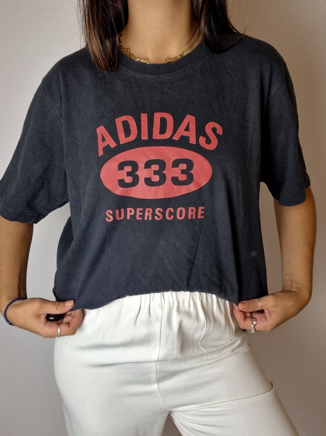 T-shirt noir Adidas Vintage S/M