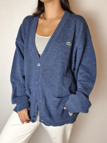 Cardigan bleu Lacoste vintage L