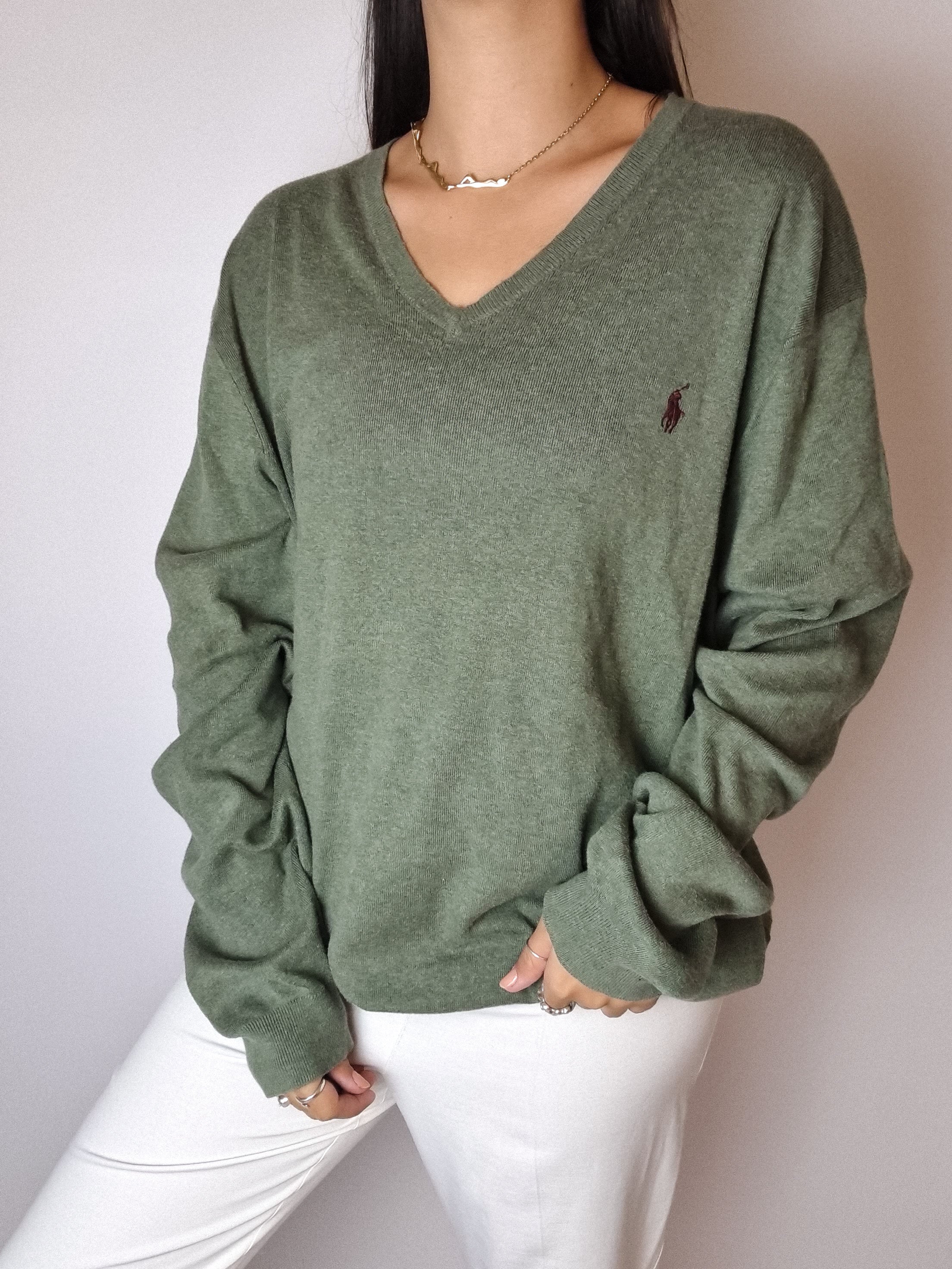 Polo Ralph Lauren vintage khaki sweater XL 