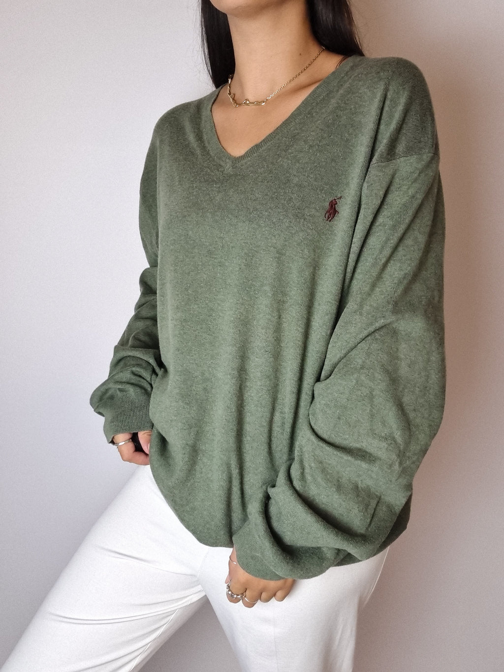 Polo Ralph Lauren vintage khaki sweater XL 