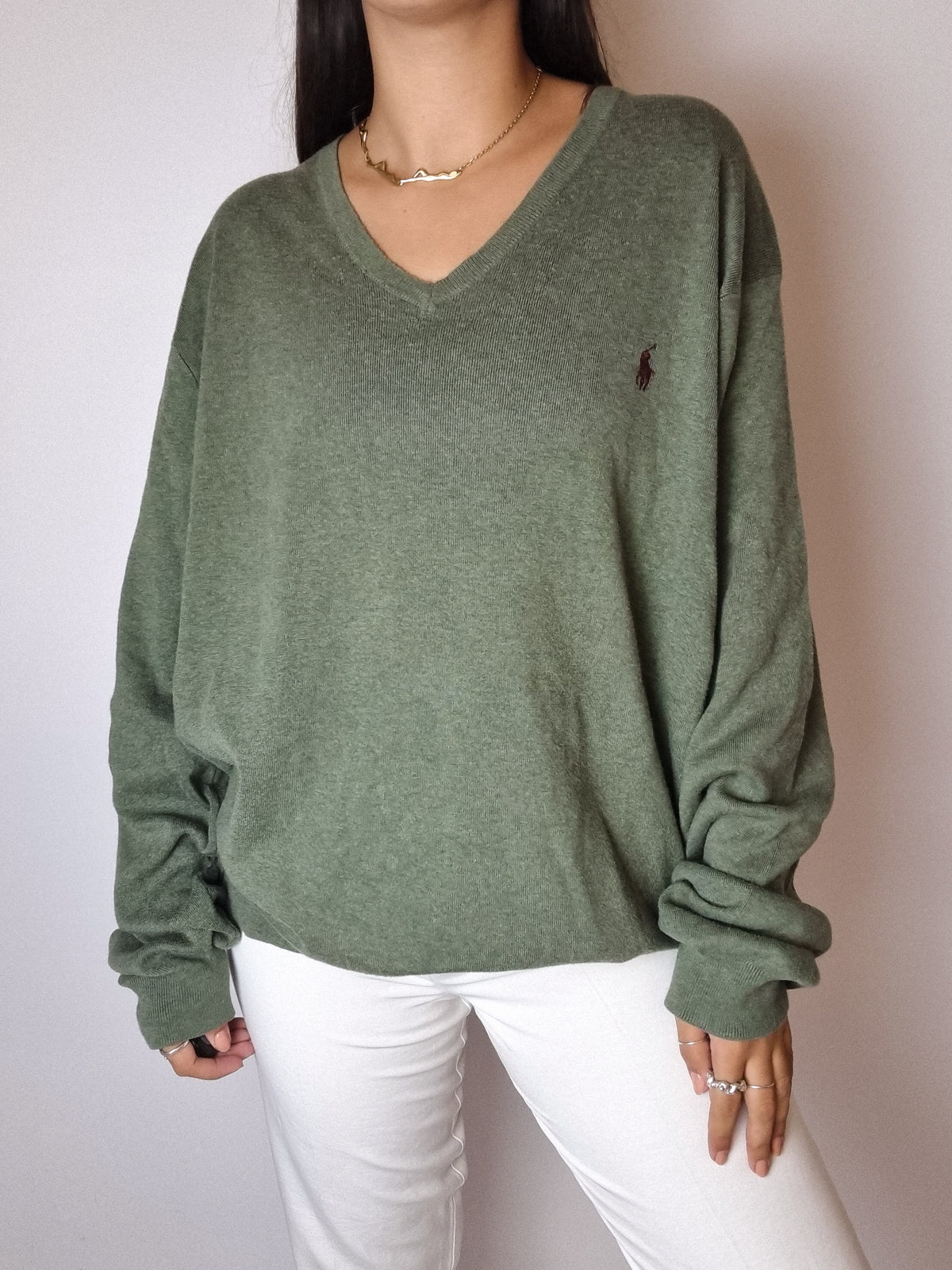 Polo Ralph Lauren vintage khaki sweater XL 