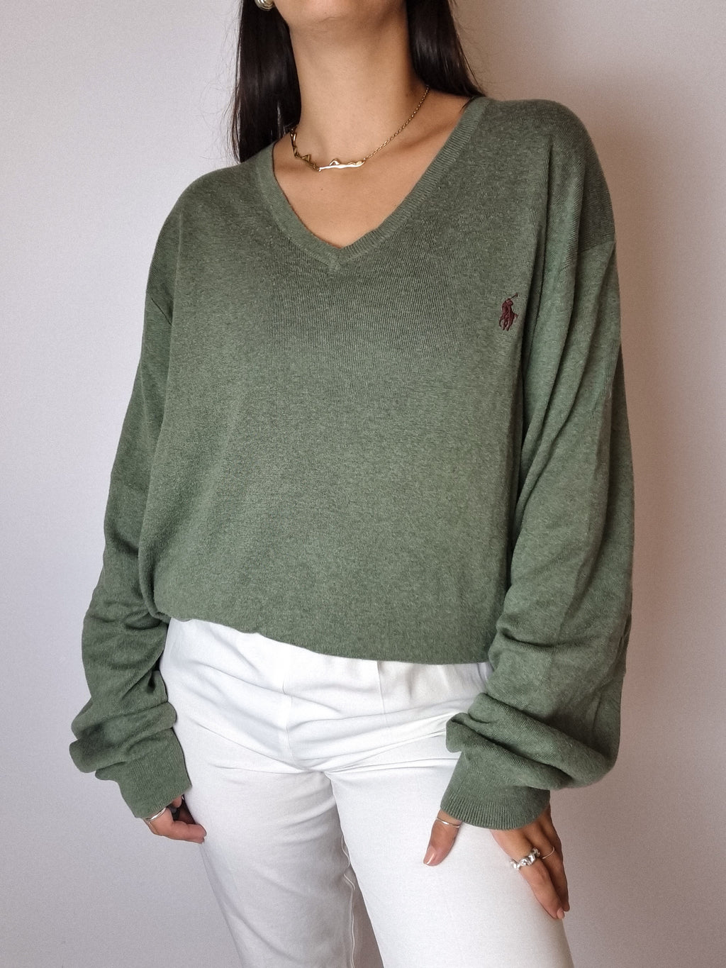 Polo Ralph Lauren vintage khaki sweater XL 