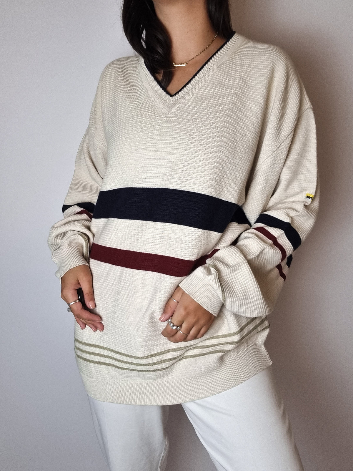 Off-white vintage striped sweater XL 