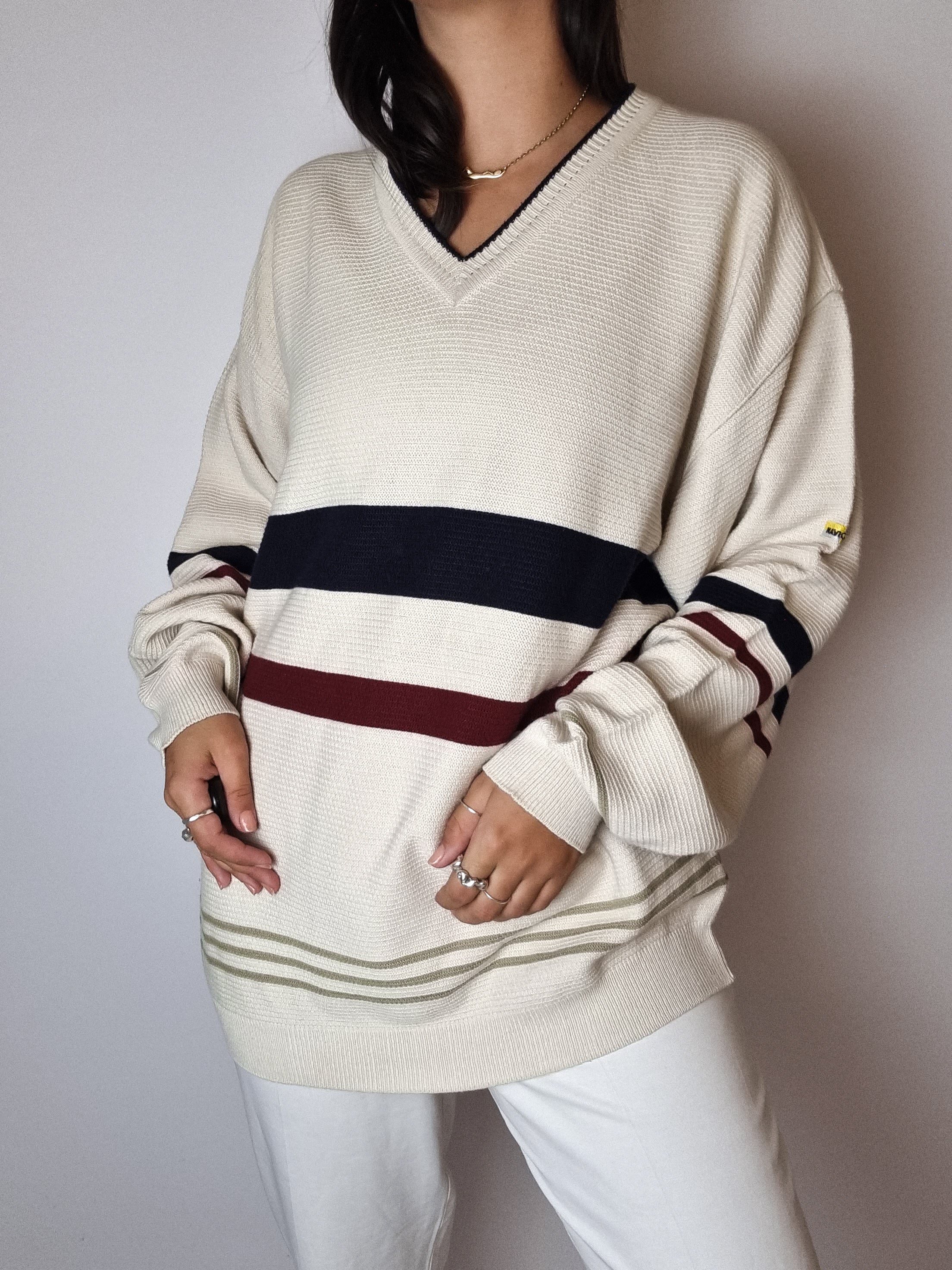 Off-white vintage striped sweater XL 