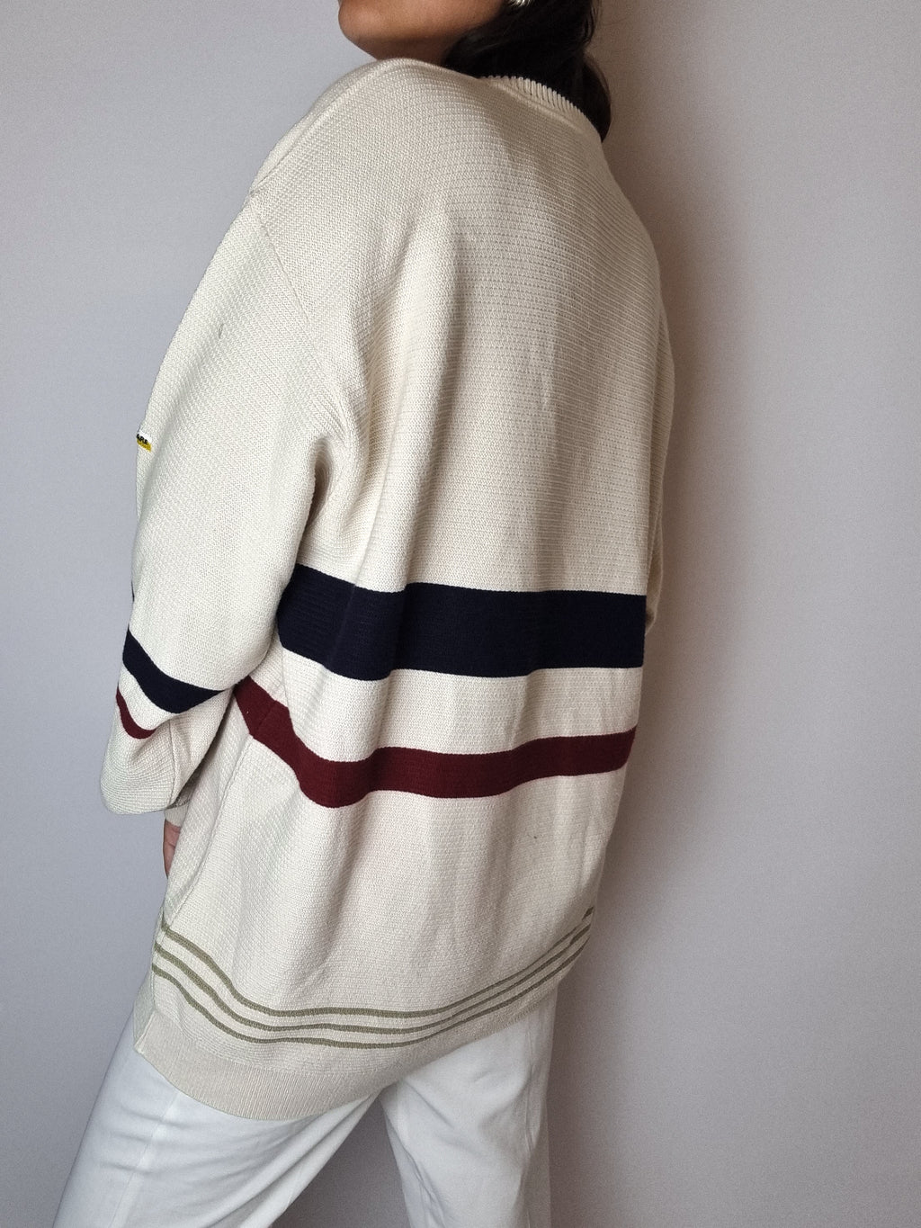 Off-white vintage striped sweater XL 