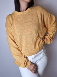 Vintage orange linen and cotton sweater L 