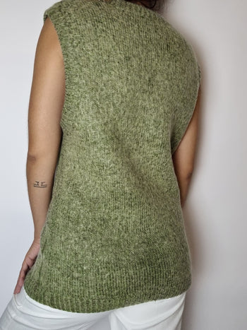 Gilet en maille vert S/M