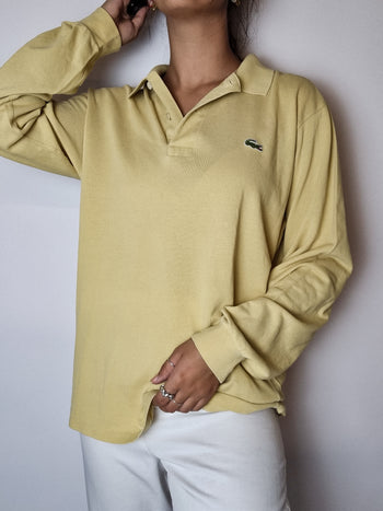 Lacoste yellow long sleeve polo shirt M 