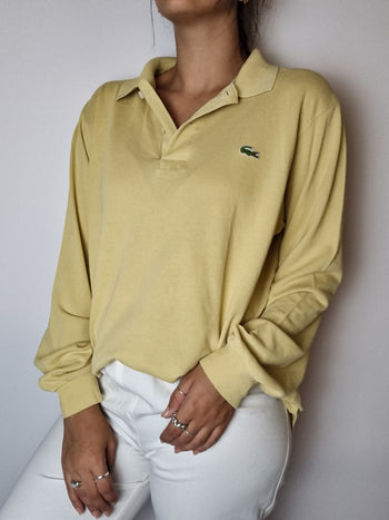 Lacoste yellow long sleeve polo shirt M 