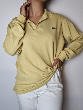 Lacoste yellow long sleeve polo shirt M 