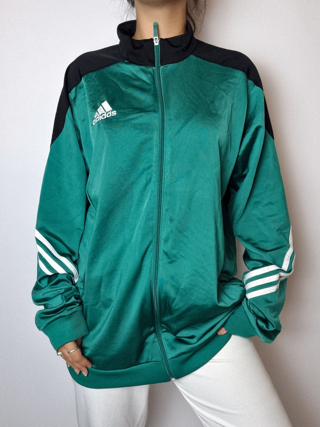 Vintage Green Adidas Jogging Jacket L 
