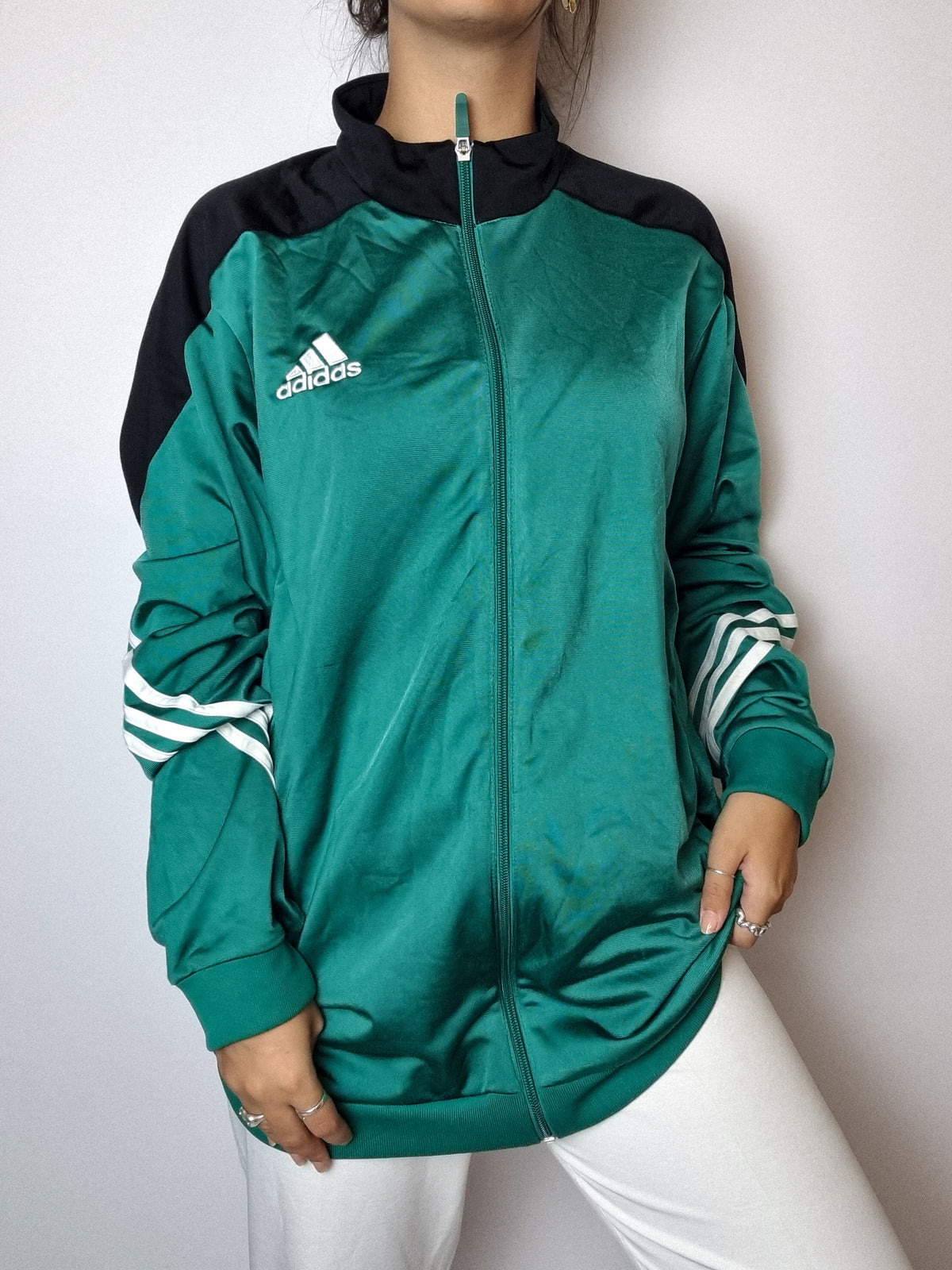 Vintage Green Adidas Jogging Jacket L 