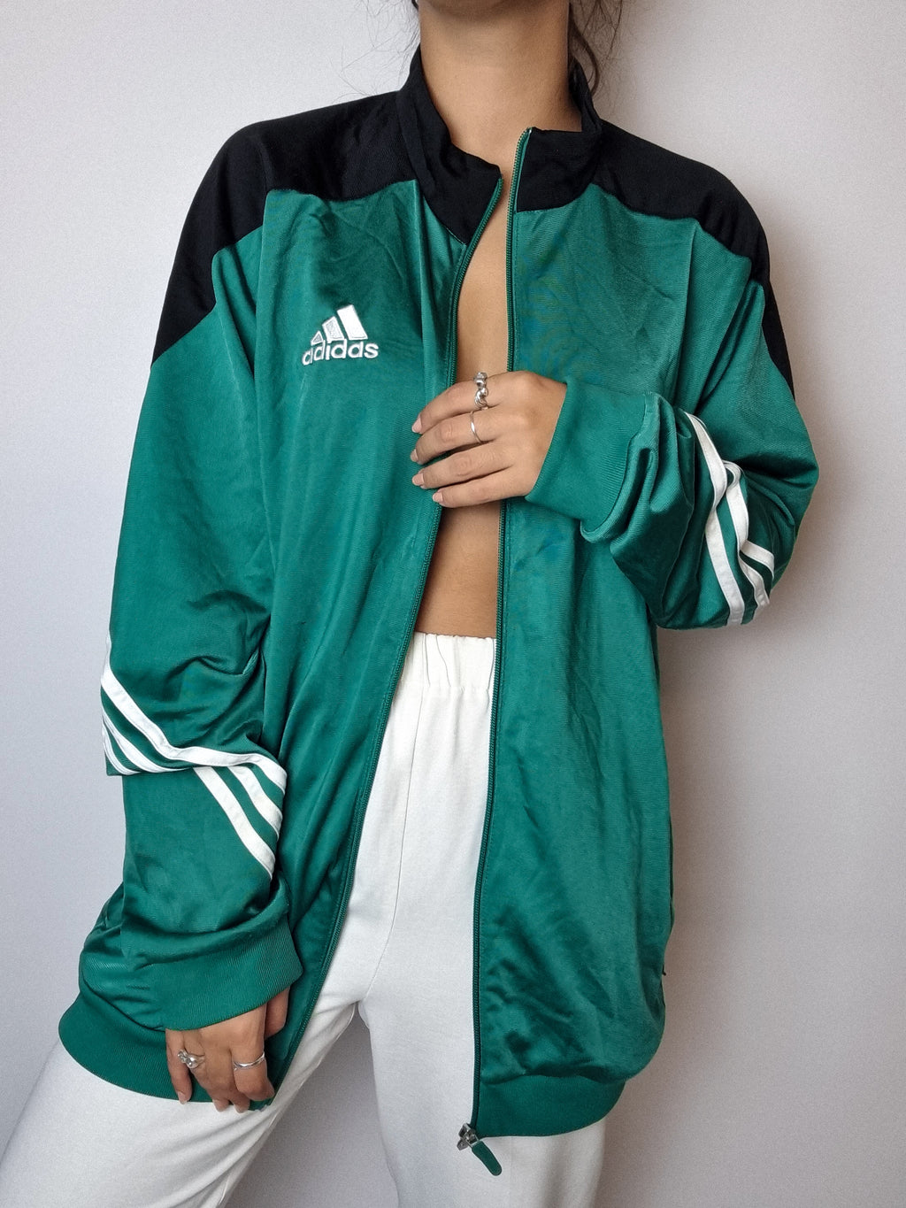 Vintage Green Adidas Jogging Jacket L 