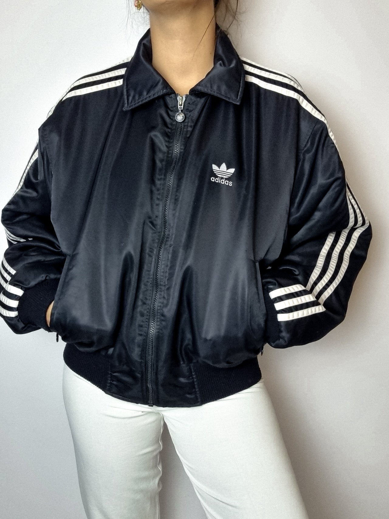 Bomber doublé Adidas noir vintage M