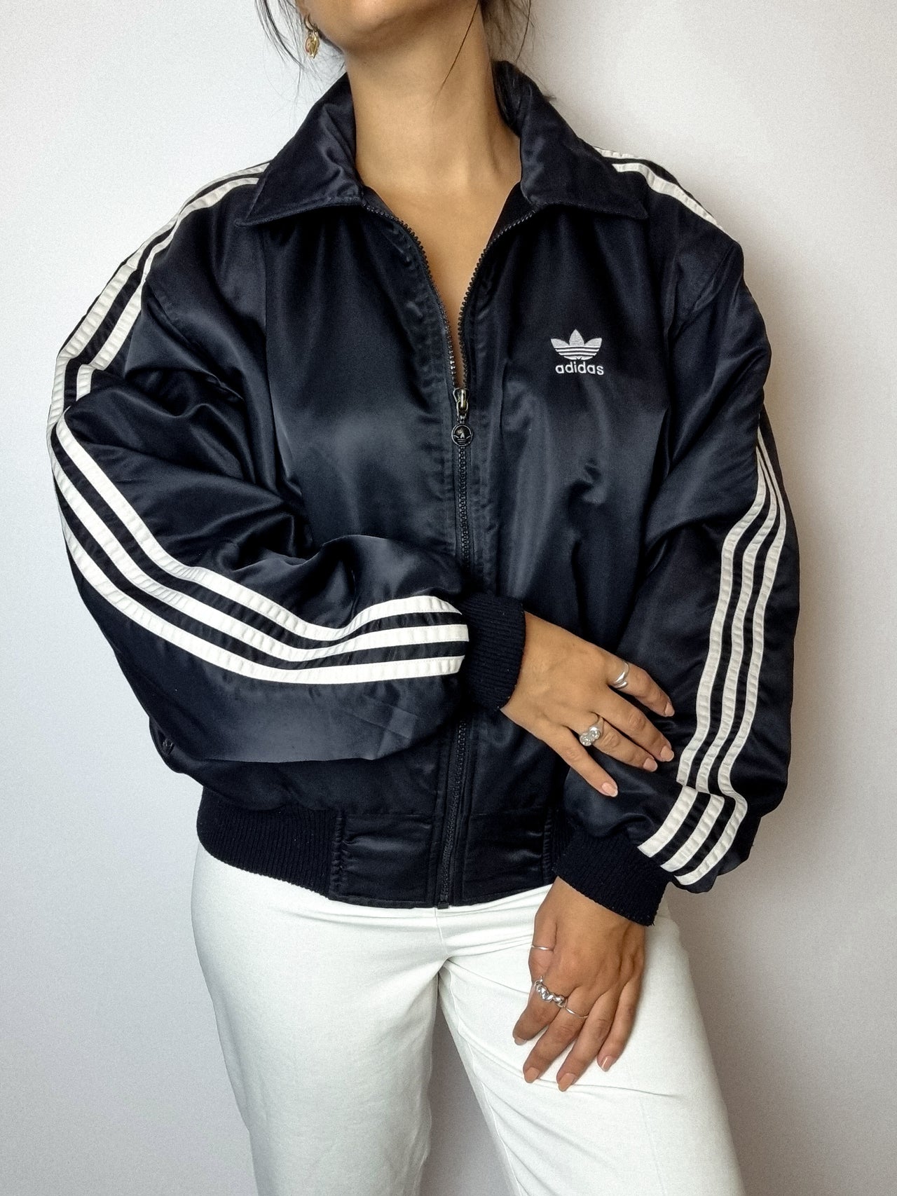 Bomber doublé Adidas noir vintage M