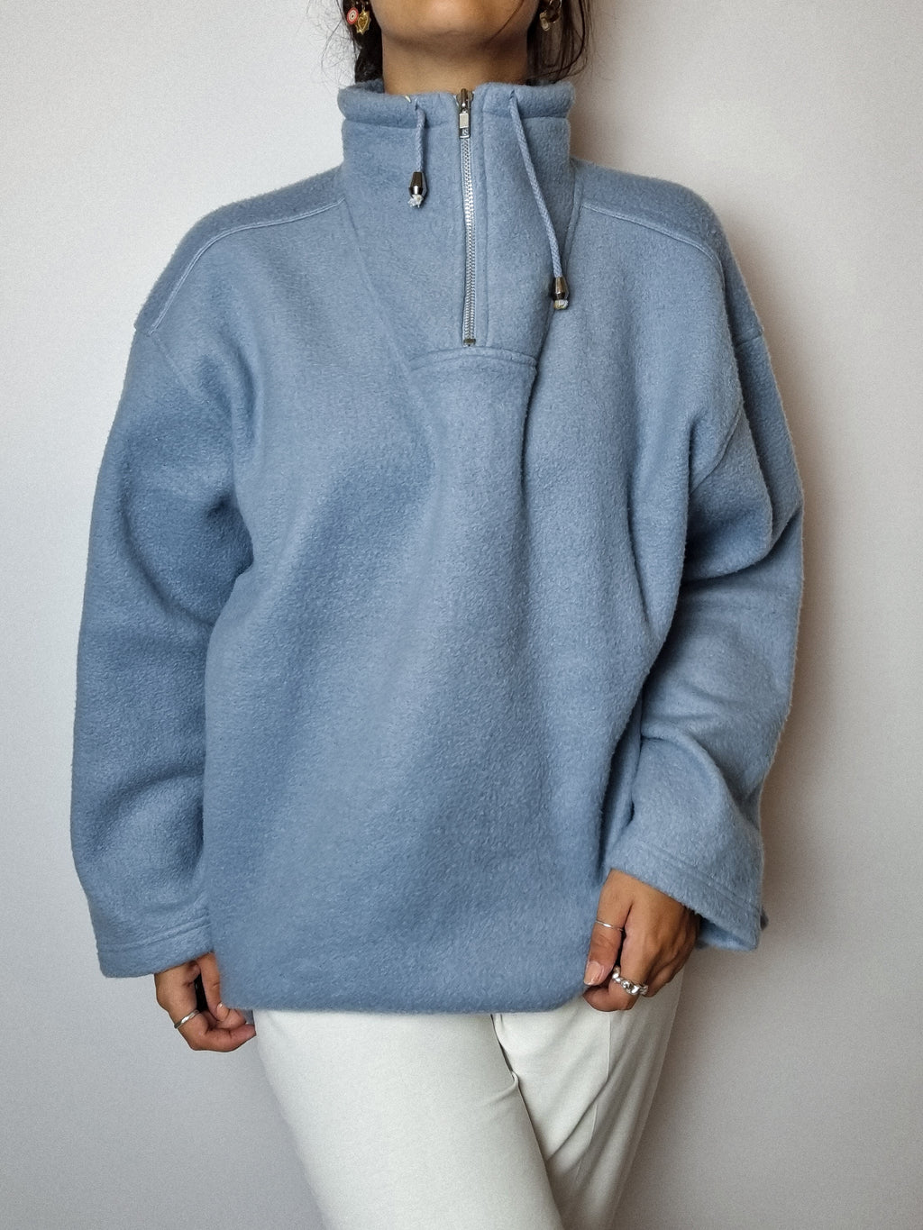 Vintage hellblaues Fleece M/L