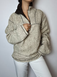 Beige-braunes Fleece L