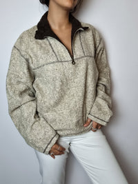 Beige-braunes Fleece L