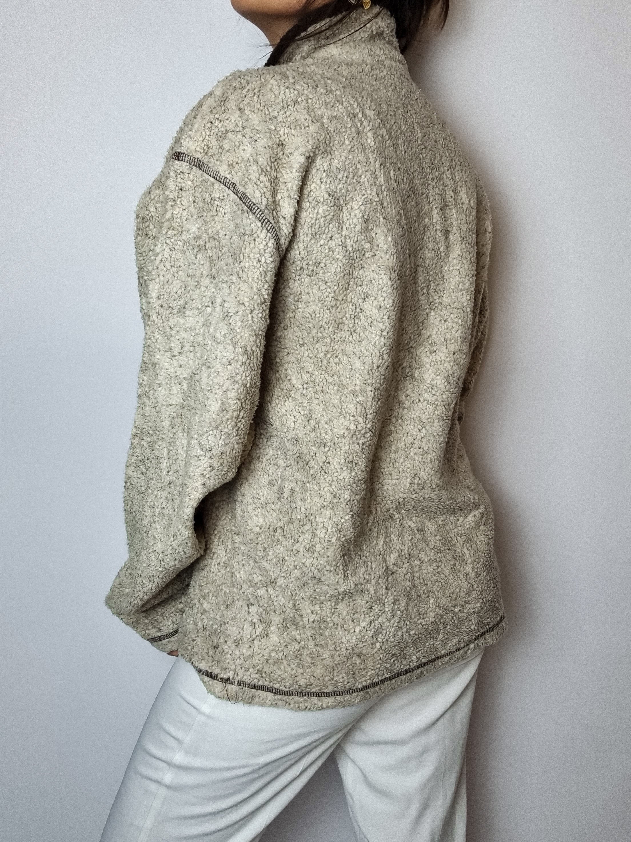 Beige-braunes Fleece L