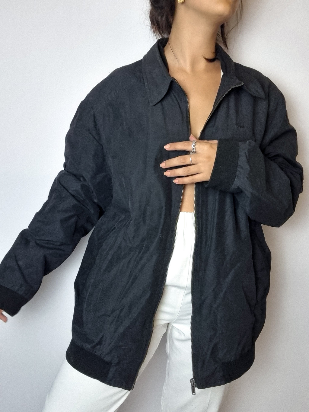 Lacoste black bomber jacket Vintage L 