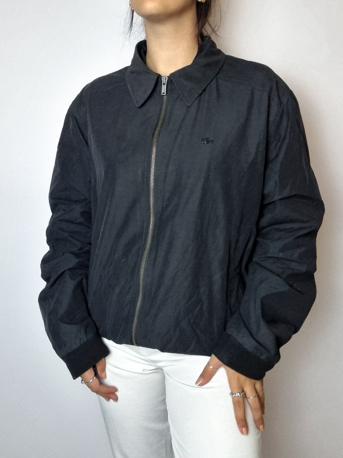 Lacoste black bomber jacket Vintage L 