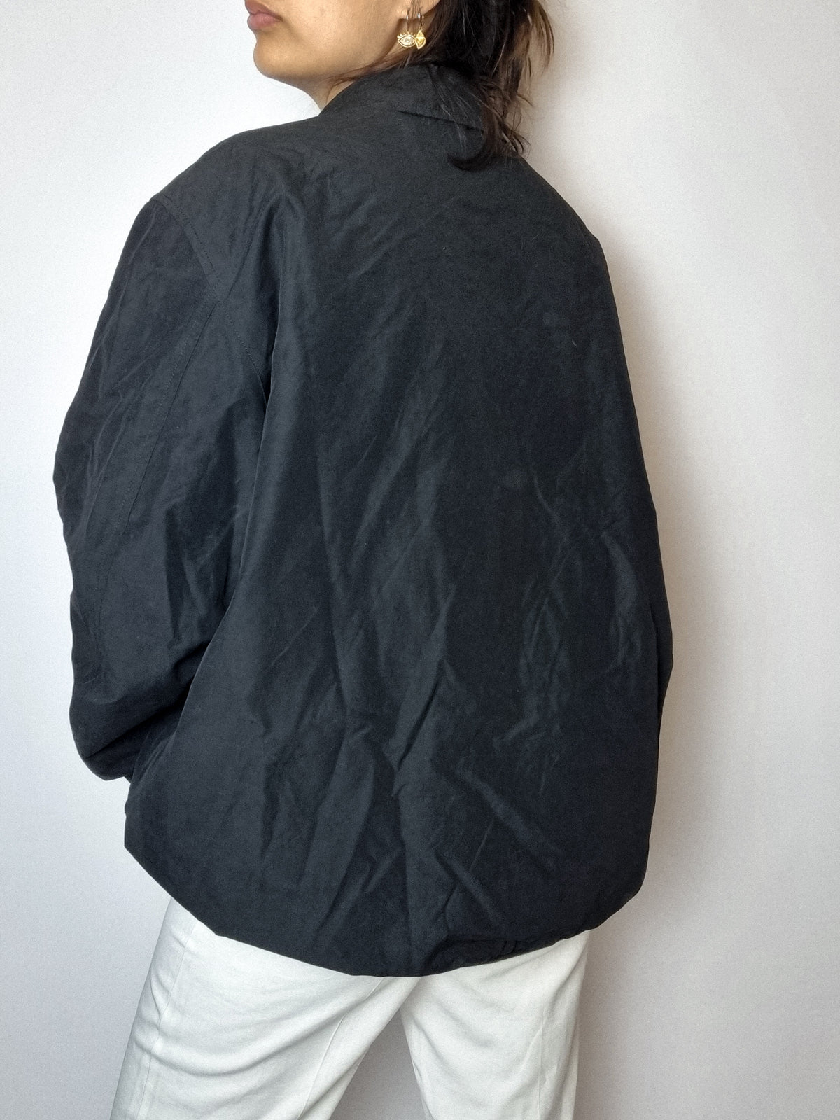 Lacoste schwarze Bomberjacke Vintage L 
