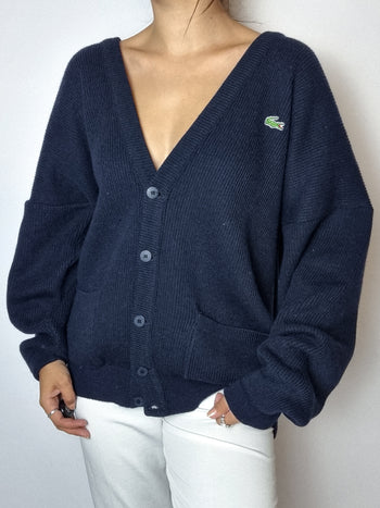 Cardigan Lacoste à boutons bleu marine L/XL