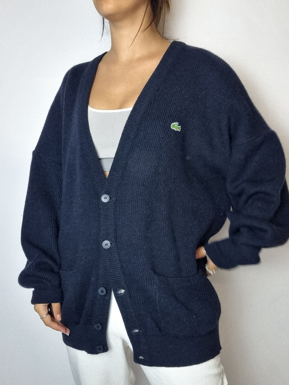 Lacoste cardigan with navy blue buttons L/XL 