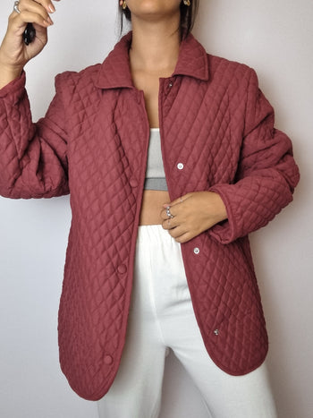 Veste matelassée rouge vintage M