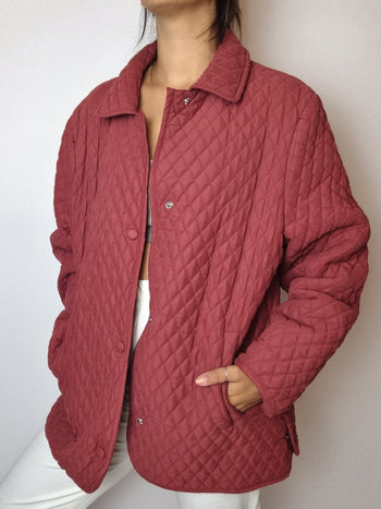 Veste matelassée rouge vintage M