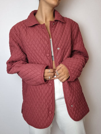 Veste matelassée rouge vintage M