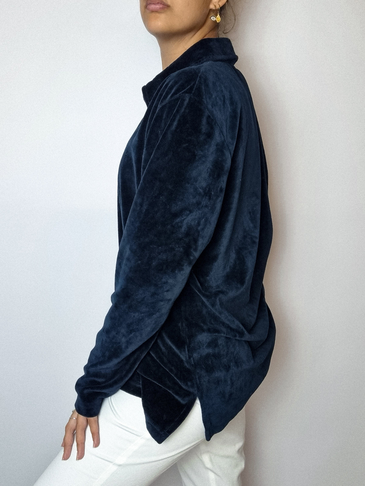 Vintage dark blue velvet sweater S/M