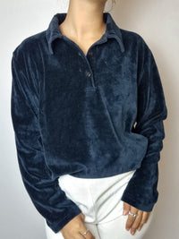 Vintage dark blue velvet sweater S/M