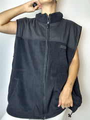 Gilet polaire gris et noir vintage L/XL