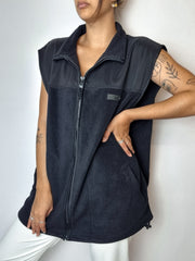 Gilet polaire gris et noir vintage L/XL