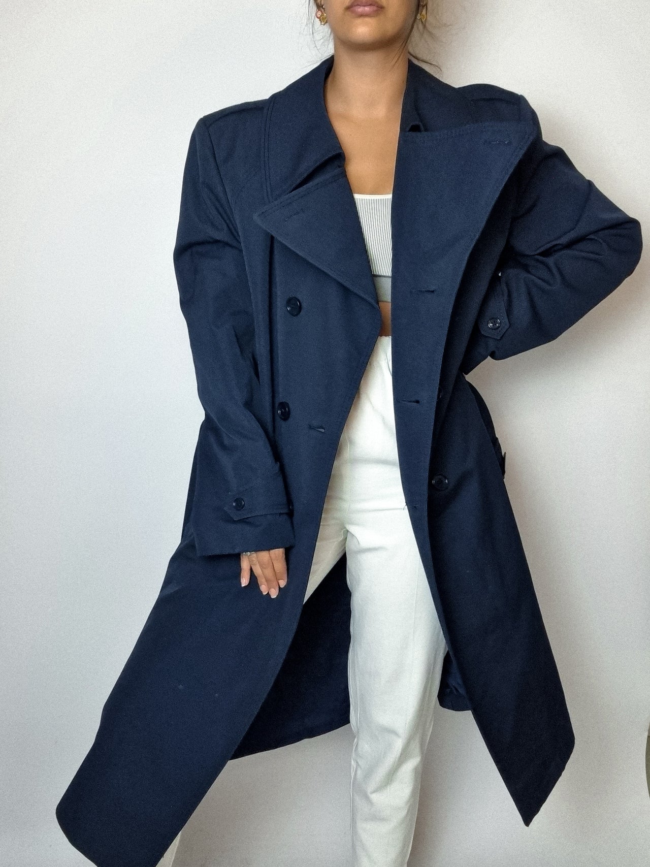 Trenchcoat bleu vintage M/L