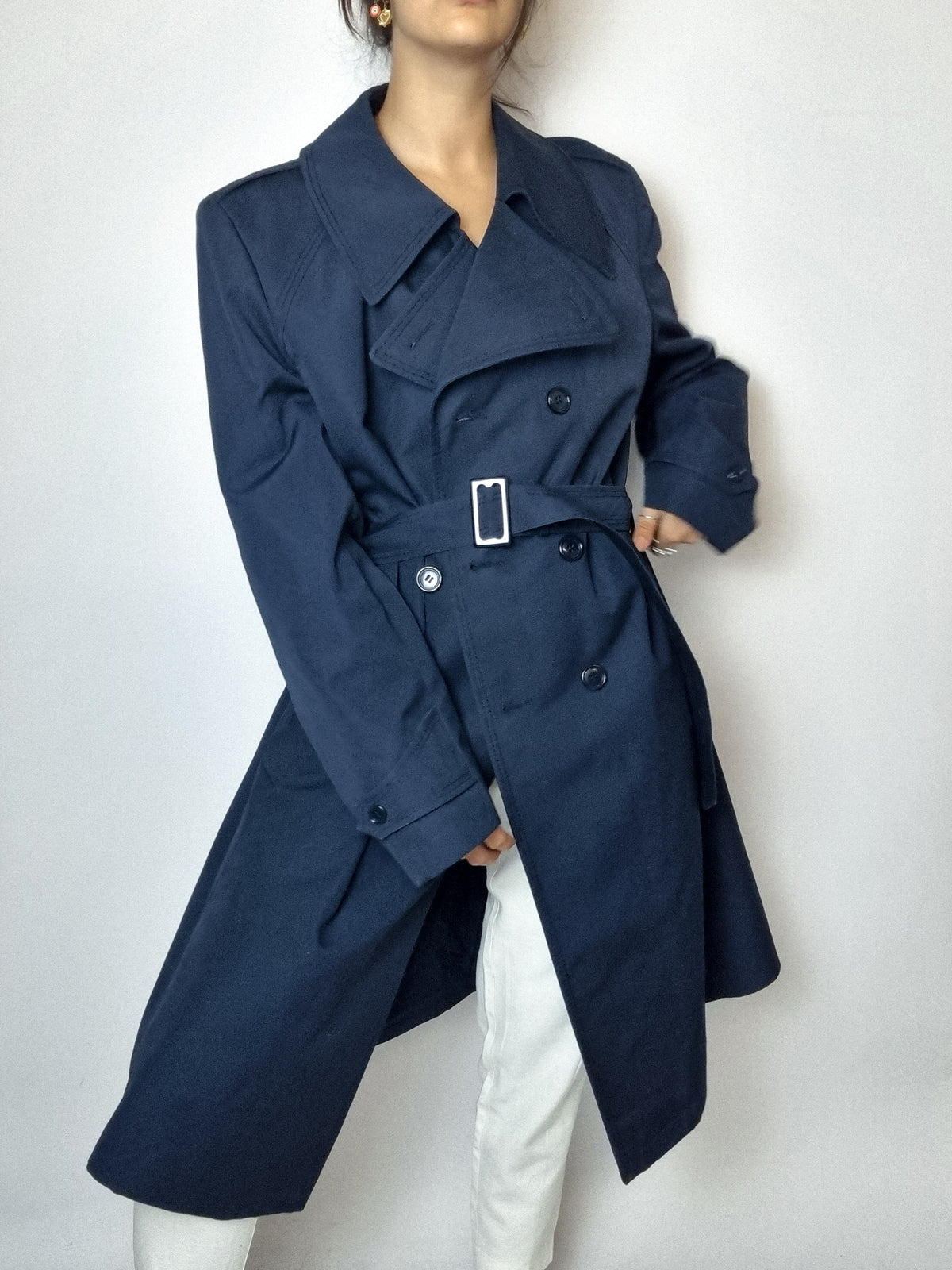 Vintage blauer Trenchcoat M/L 